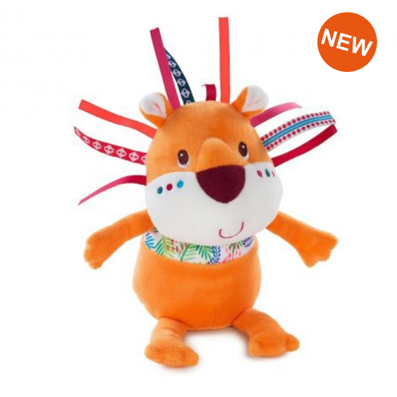  jack lion peluche câline orange 